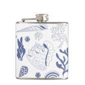 Naadloos patroon met zeeschelpen heupfles (Voorkant)