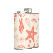 Naadloos patroon met zeeschelpen heupfles (Rechts)