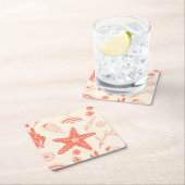 Naadloos patroon met zeeschelpen kartonnen onderzetters (Insitu)