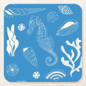 Naadloos patroon met zeeschelpen kartonnen onderzetters (Voorkant)