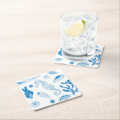 Naadloos patroon met zeeschelpen kartonnen onderzetters (Insitu)