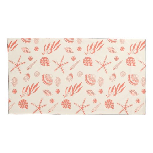 Naadloos patroon met zeeschelpen kussensloop (Achterkant-Rechts)