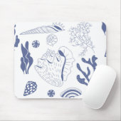 Naadloos patroon met zeeschelpen muismat (Met muis)