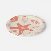 Naadloos patroon met zeeschelpen papieren bordje (Gekanteld)