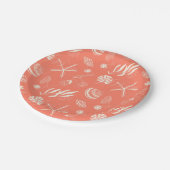 Naadloos patroon met zeeschelpen papieren bordje (Gekanteld)