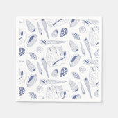 Naadloos patroon met zeeschelpen servetten (Voorkant)