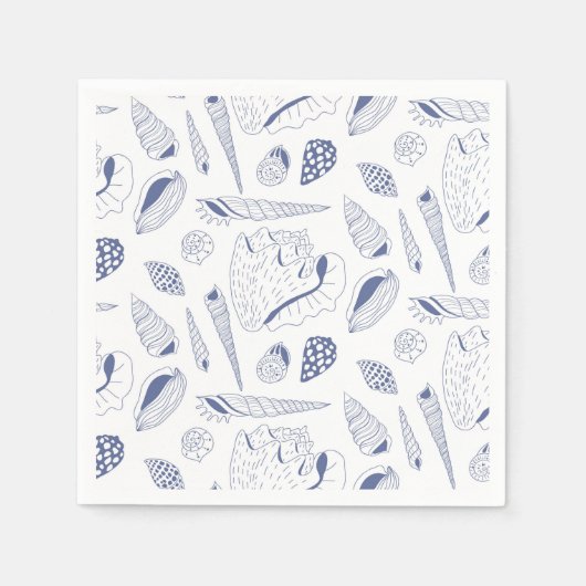 Naadloos patroon met zeeschelpen servetten (Voorkant)
