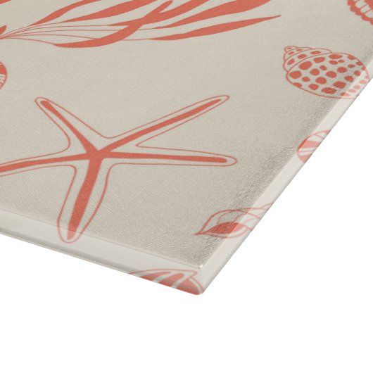 Naadloos patroon met zeeschelpen snijplank (Hoek)