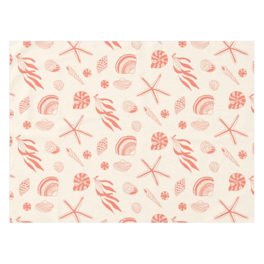Naadloos patroon met zeeschelpen tafelkleed (Voorkant (Horizontaal))