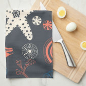 Naadloos patroon met zeeschelpen theedoek (Quarter Fold)