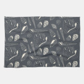 Naadloos patroon met zeeschelpen theedoek (Horizontaal)