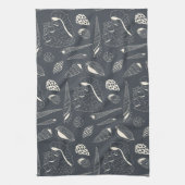 Naadloos patroon met zeeschelpen theedoek (Verticaal)