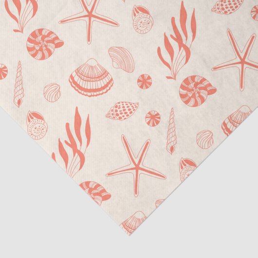 Naadloos patroon met zeeschelpen tissuepapier (Detail)