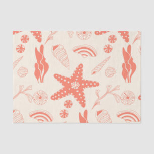 Naadloos patroon met zeeschelpen tissuepapier