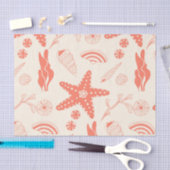 Naadloos patroon met zeeschelpen tissuepapier (Craft)