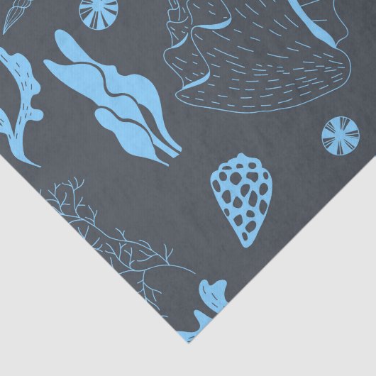 Naadloos patroon met zeeschelpen tissuepapier (Detail)