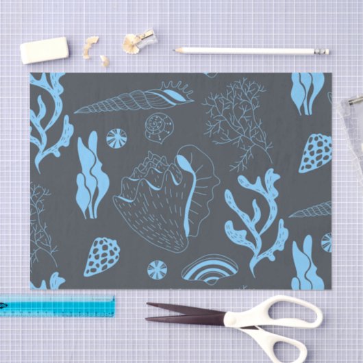 Naadloos patroon met zeeschelpen tissuepapier (Craft)