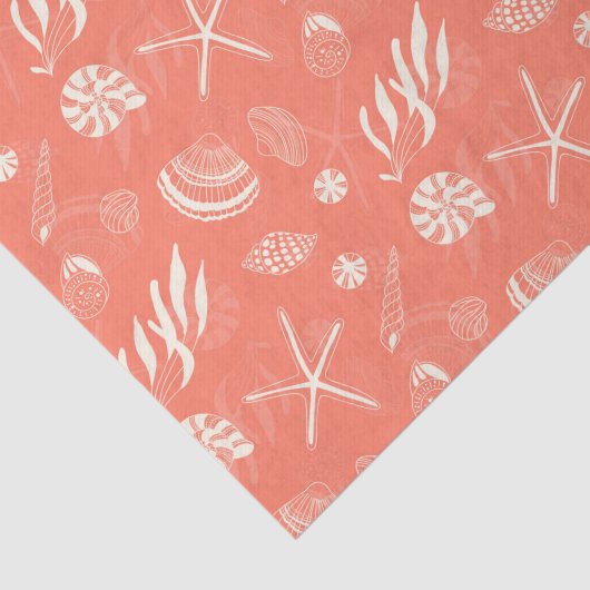 Naadloos patroon met zeeschelpen tissuepapier (Detail)