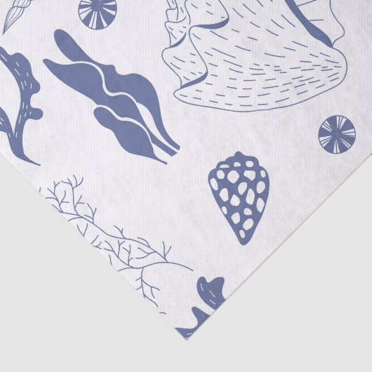 Naadloos patroon met zeeschelpen tissuepapier (Detail)