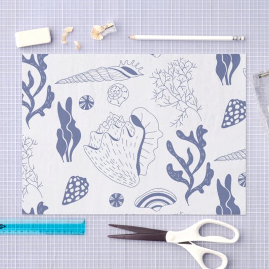 Naadloos patroon met zeeschelpen tissuepapier (Craft)