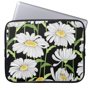 naadloos patroon met zomerbloemen laptop sleeve