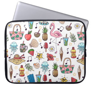 Naadloos patroon met zomerelementen. illustratie laptop sleeve
