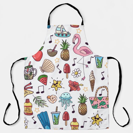 Naadloos patroon met zomerelementen. illustratie schort (Voorkant)