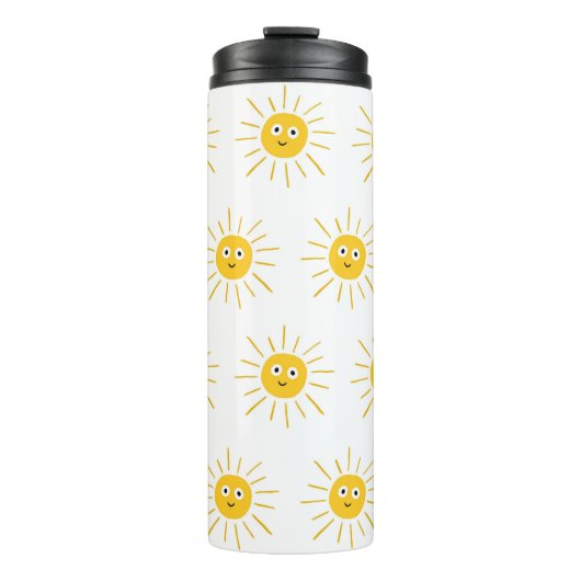 Naadloos patroon met zon. ,  sketchy thermosbeker (Voorkant)