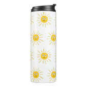 Naadloos patroon met zon. ,  sketchy thermosbeker (Gedraaid links)