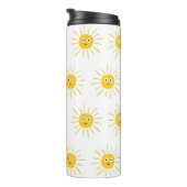 Naadloos patroon met zon. ,  sketchy thermosbeker (Geroteerd rechts)