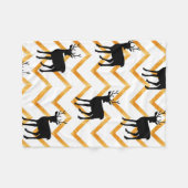 Naadloos patroon met zwarte herten en gouden textu fleece deken (Voorkant (Horizontaal))