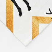 Naadloos patroon met zwarte herten en gouden textu fleece deken (Hoek)