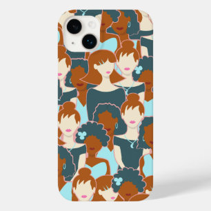 Naadloos patroon met zwarte meisjes en witte meisj Case-Mate iPhone 14 plus hoesje