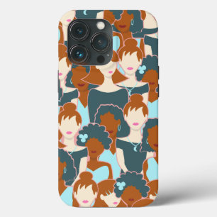 Naadloos patroon met zwarte meisjes en witte meisj Case-Mate iPhone case