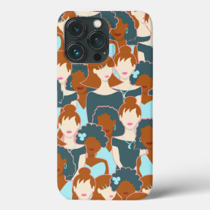 Naadloos patroon met zwarte meisjes en witte meisj Case-Mate iPhone case