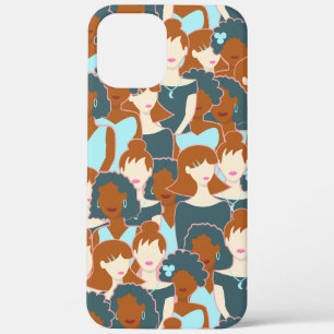 Naadloos patroon met zwarte meisjes en witte meisj Case-Mate iPhone case