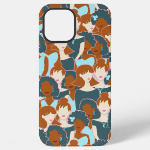Naadloos patroon met zwarte meisjes en witte meisj iPhone 12 pro max hoesje