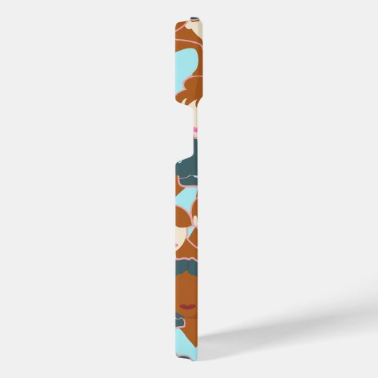 Naadloos patroon met zwarte meisjes en witte meisj iPhone hoesje (Rechterkant)