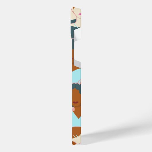 Naadloos patroon met zwarte meisjes en witte meisj iPhone hoesje (Linkerkant)