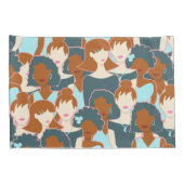 Naadloos patroon met zwarte meisjes en witte meisj kussensloop (Achterkant-Rechts)