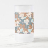 Naadloos patroon met zwarte meisjes en witte meisj matglas bierpul (Center)