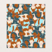 Naadloos patroon met zwarte meisjes en witte meisj visitekaartje (Buitenkant ongevouwen)