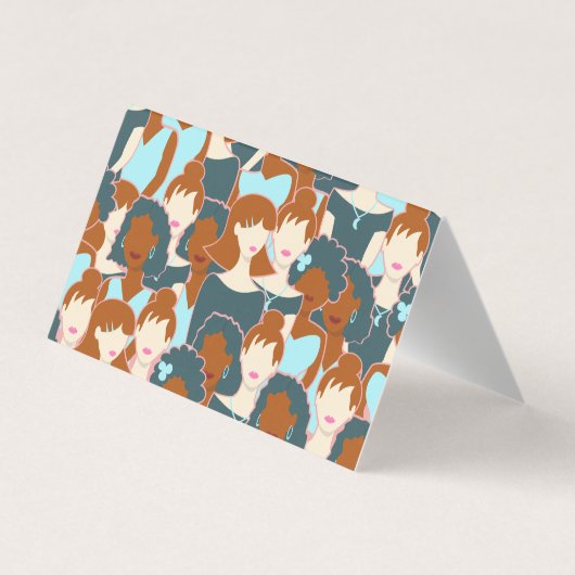 Naadloos patroon met zwarte meisjes en witte meisj visitekaartje (Achterkant)