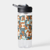 Naadloos patroon met zwarte meisjes en witte meisj waterfles (Rechts)