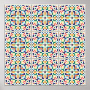  naadloos patroon op basis van traditionele method poster