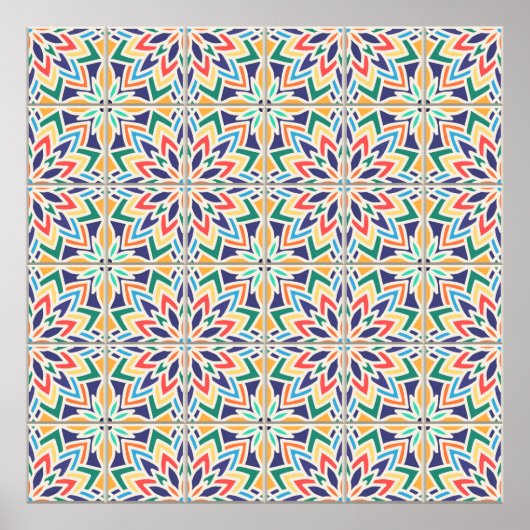  naadloos patroon op basis van traditionele method poster (Voorkant)