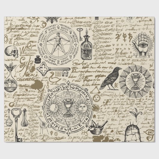 naadloos patroon op een alchemiethema in de  cadeaupapier (Vlak)
