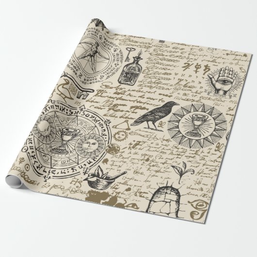 naadloos patroon op een alchemiethema in de  cadeaupapier (Uitgerold)