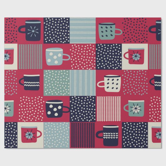 naadloos patroon, patchwork met handbegeleide beke cadeaupapier (Vlak)