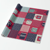 naadloos patroon, patchwork met handbegeleide beke cadeaupapier (Uitgerold)